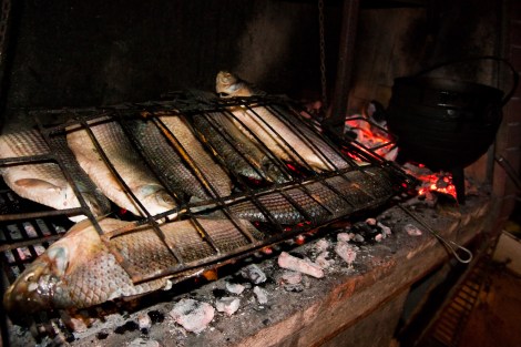 Parrillada de pescado de río
